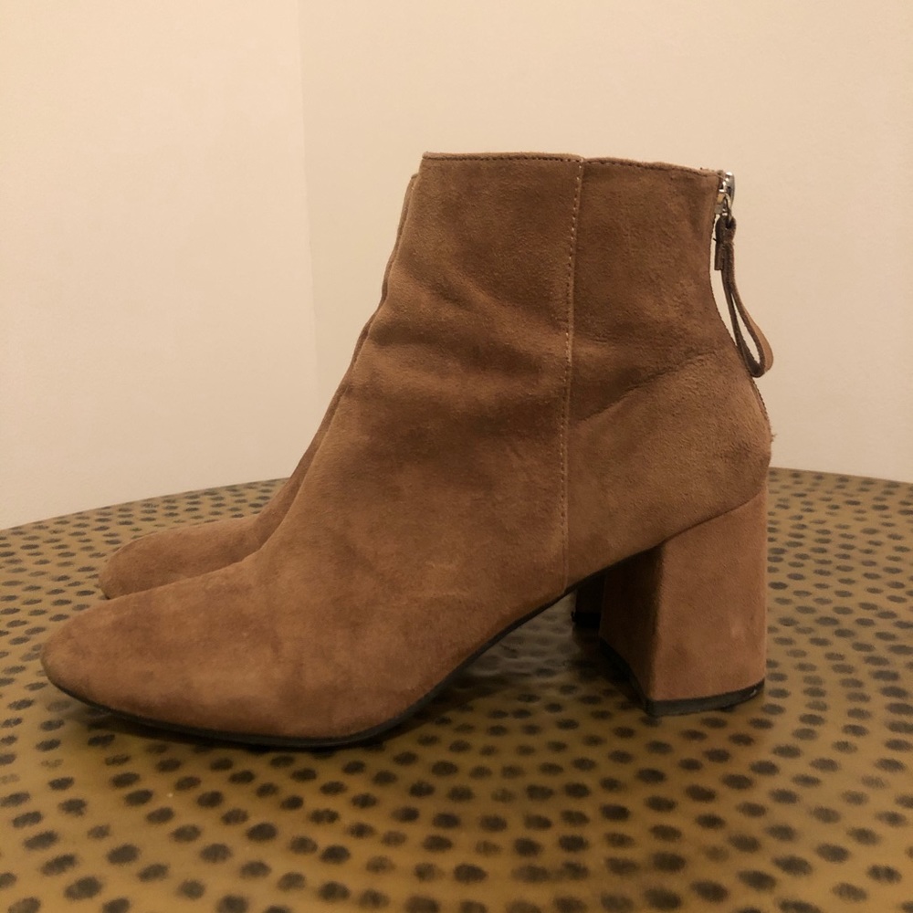 Steve Madden Suede Taupe Booties, US 8.5
